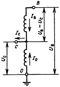 Схема однофазного автотрансформатора